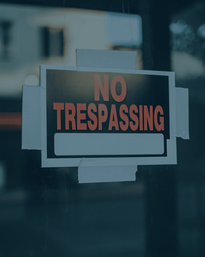 No trespassing sign