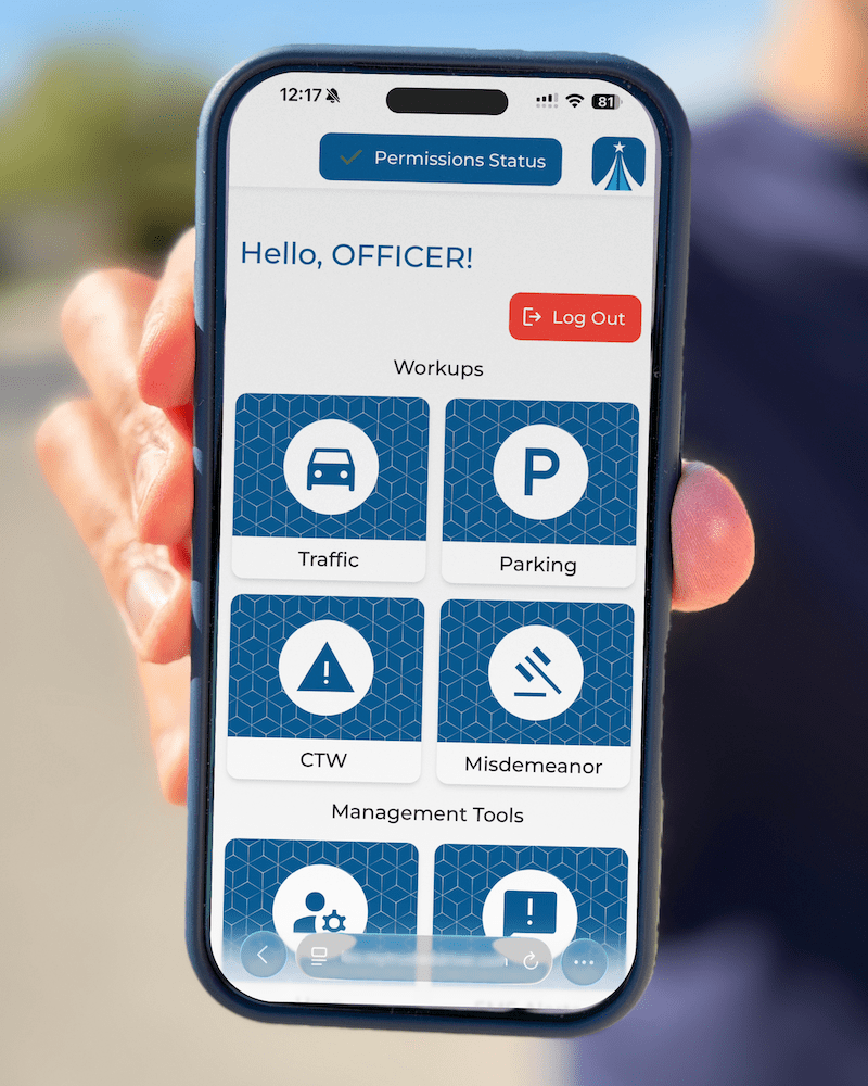 Trusted Driver app on smartphone sunny day